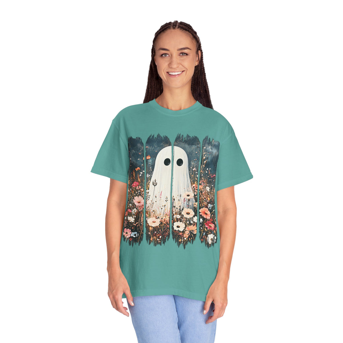 Floral Ghost Wildflower Halloween Comfort Colors T-Shirt