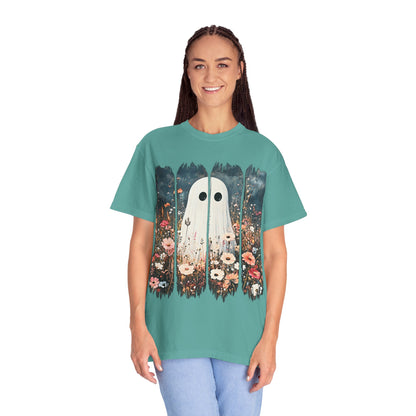 Floral Ghost Wildflower Halloween Comfort Colors T-Shirt