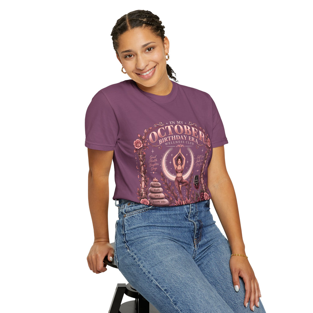 In My October Birthday Era Wellness Club Comfort Colors Tee