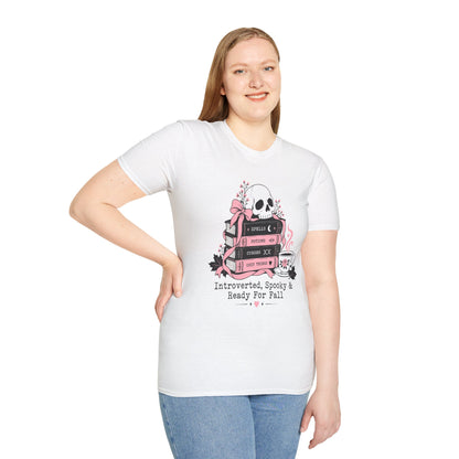 Introverted Spooky & Ready For Fall Shirt – Cozy Book Lover Halloween Tee