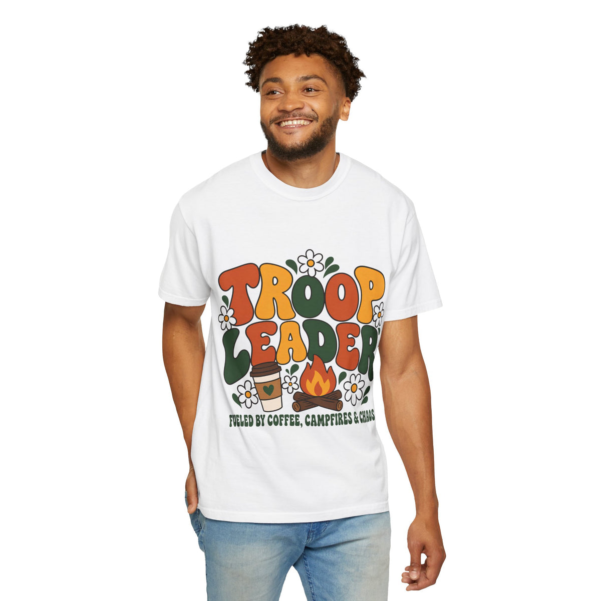 Troop Leader Coffee Campfires Chaos Comfort Colors Tee