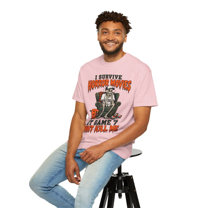 Horror Movies Game 7 Baseball Comfort Colors T-Shirt