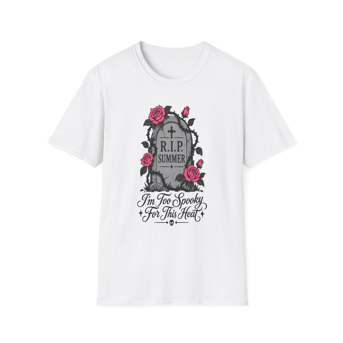 RIP Summer I'm Too Spooky For This Heat Shirt – Gothic Fall Halloween Tee