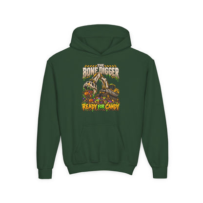 The Bone Digger Ready for Candy Youth Halloween Hoodie