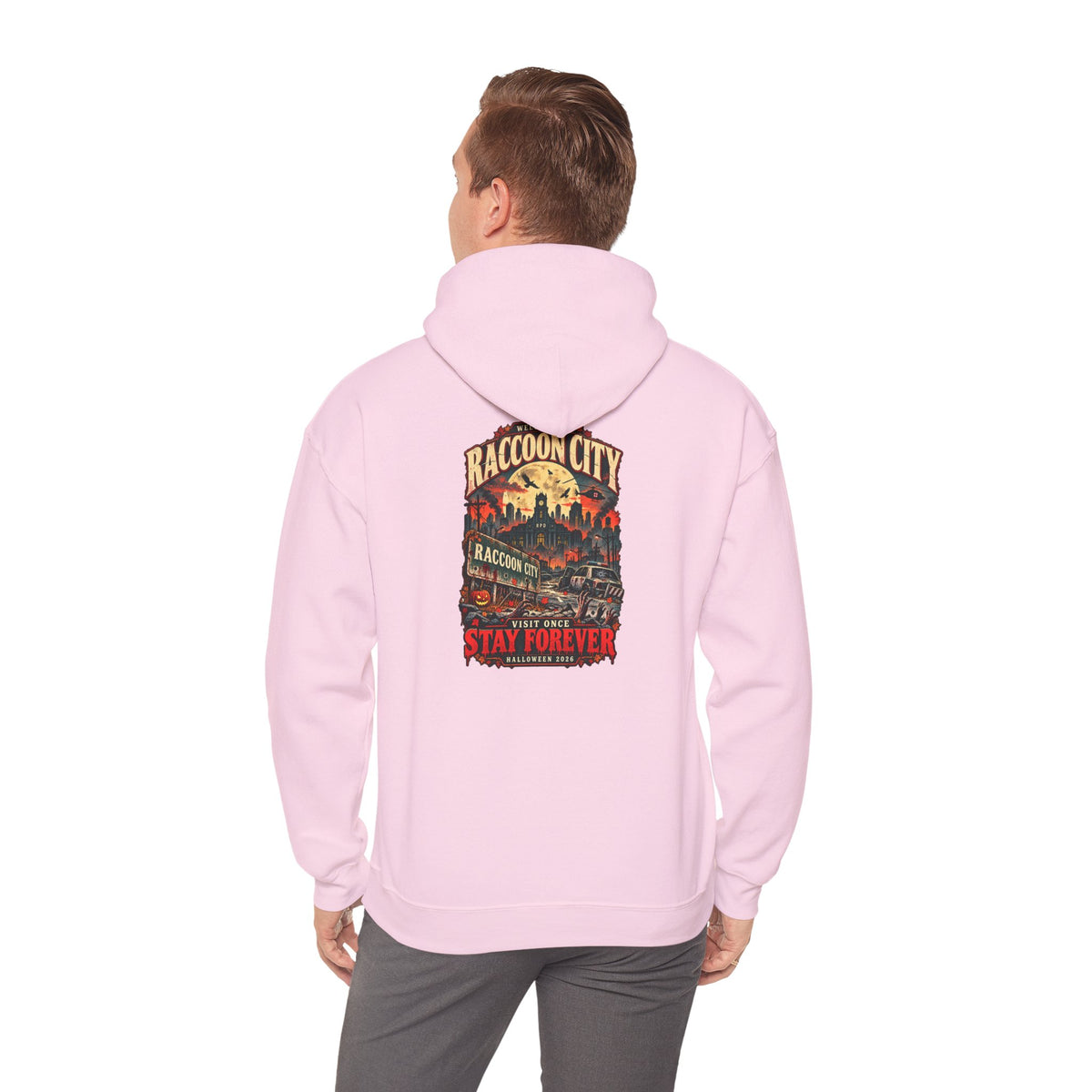 Welcome to Raccoon City Halloween 2026 Gildan 18500 Hoodie