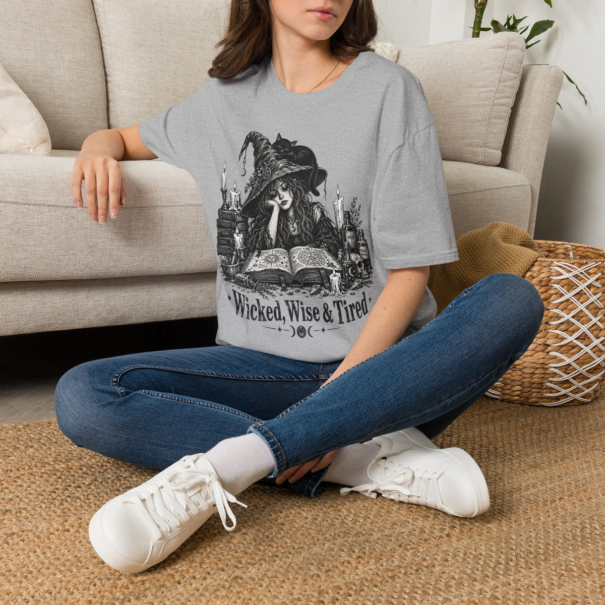 Wicked Wise & Tired Funny Exhausted Witch Mom T-Shirt