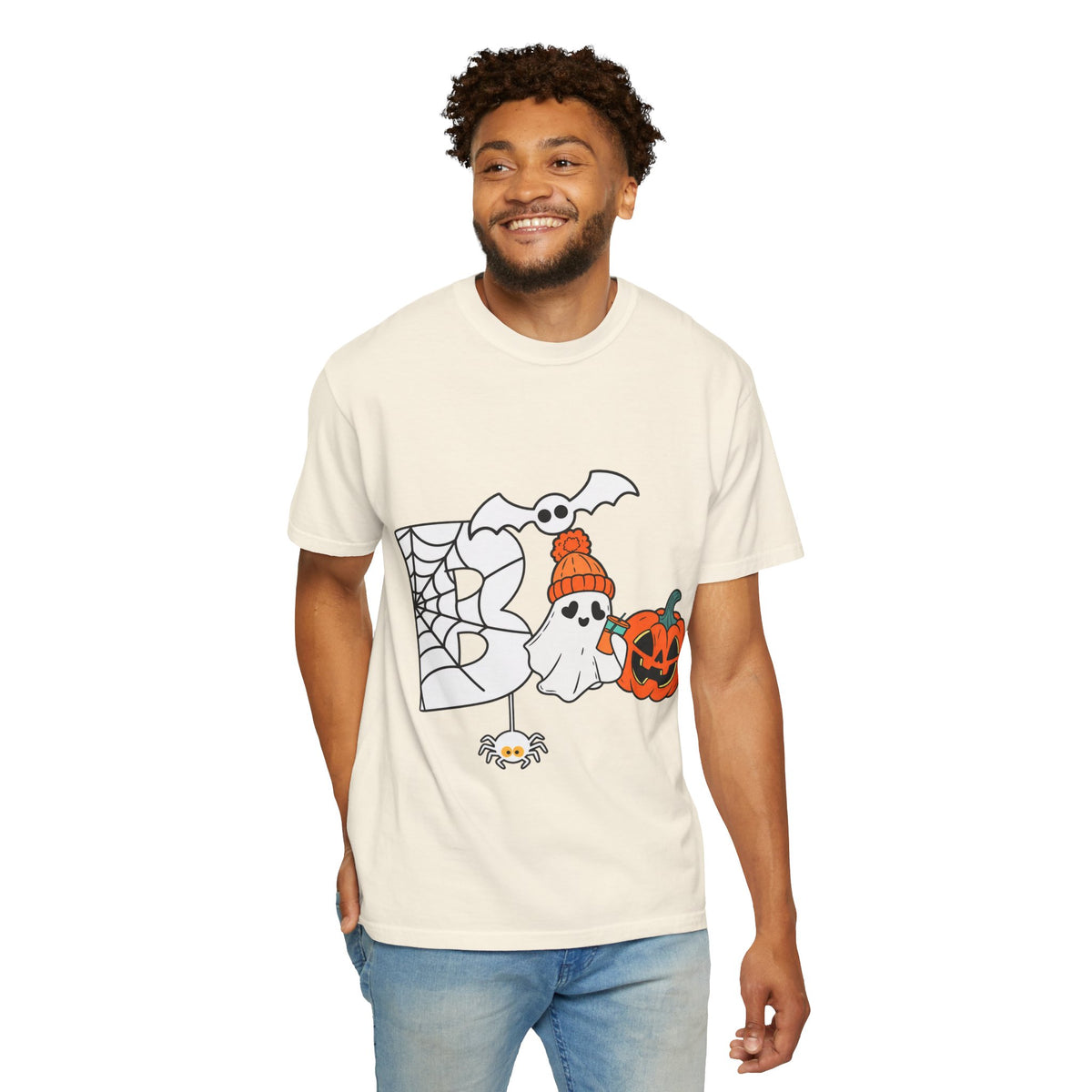 Cute Ghost Pumpkin Cozy Halloween Comfort Colors T-Shirt
