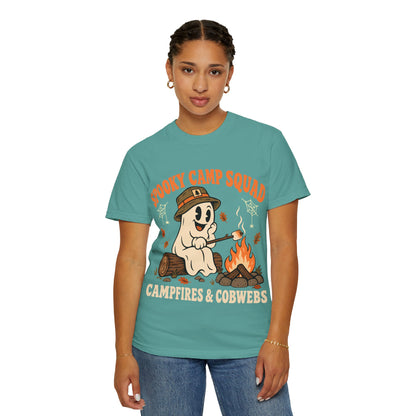 Spooky Camp Squad Campfires & Cobwebs Comfort Colors Tee