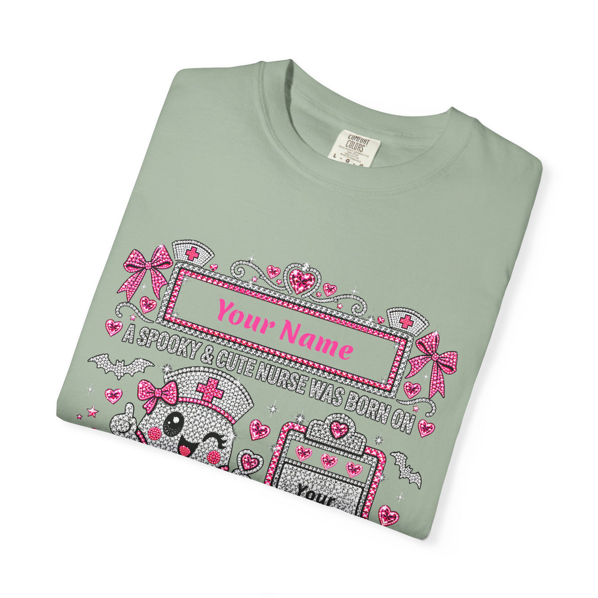 Personalized Spooky Cute Nurse October Birthday Comfort Colors Tee