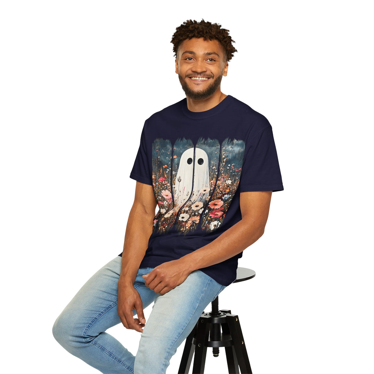 Floral Ghost Wildflower Halloween Comfort Colors T-Shirt