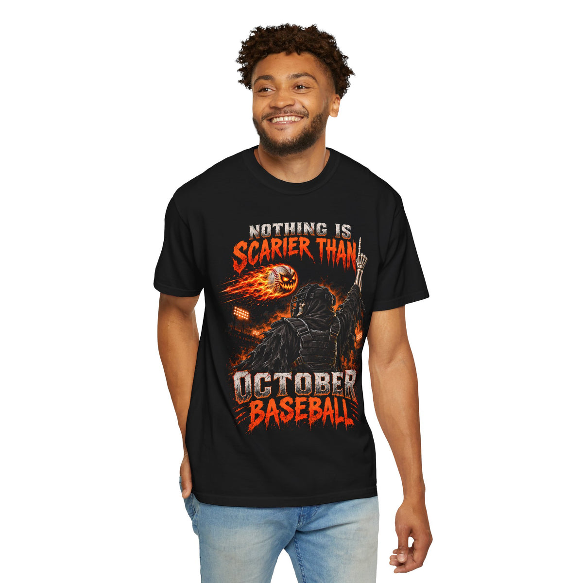 October Baseball Halloween Comfort Colors Graphic T-Shirt