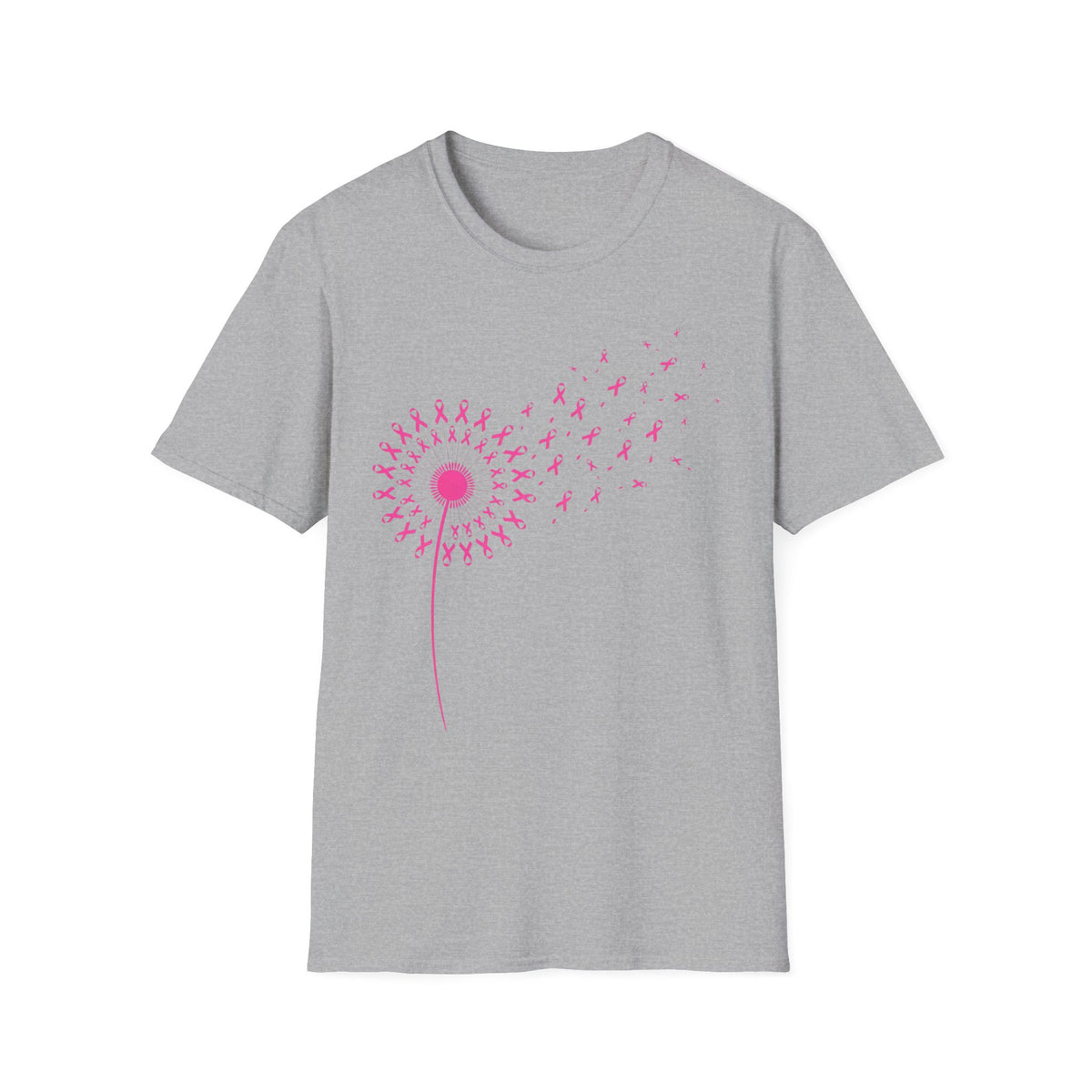 Pink Ribbon Dandelion Breast Cancer Awareness Tee