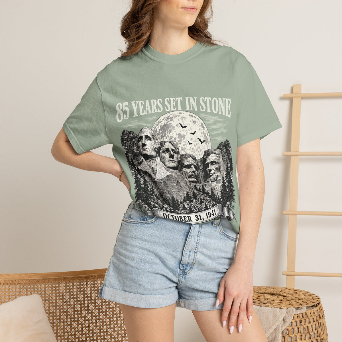85 Years Set in Stone Mount Rushmore Comfort Colors Tee