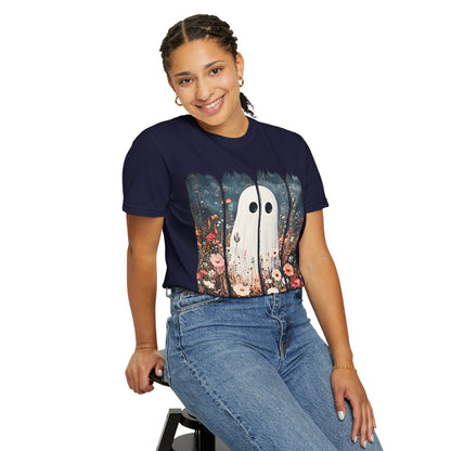 Floral Ghost Wildflower Halloween Comfort Colors T-Shirt