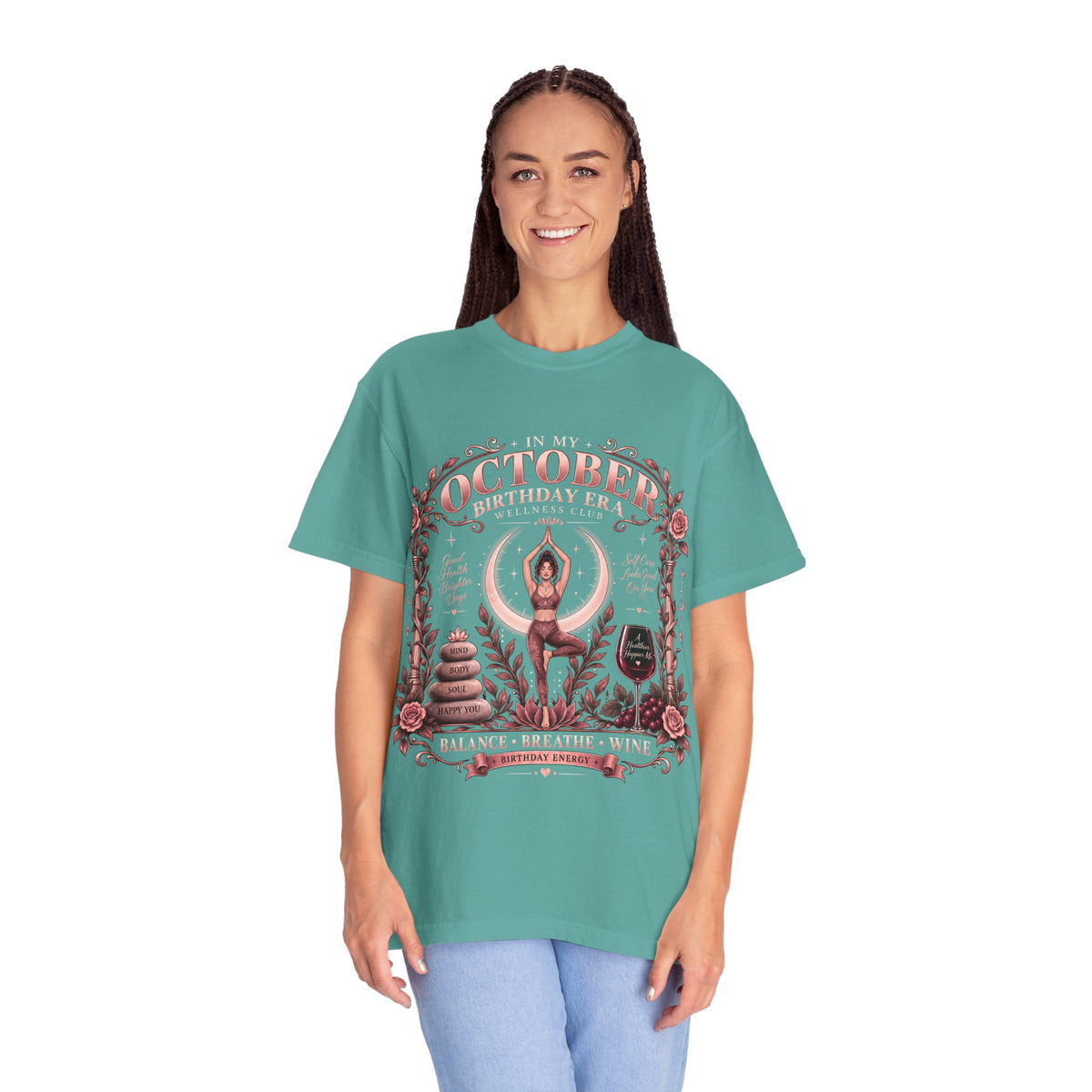 In My October Birthday Era Wellness Club Comfort Colors Tee