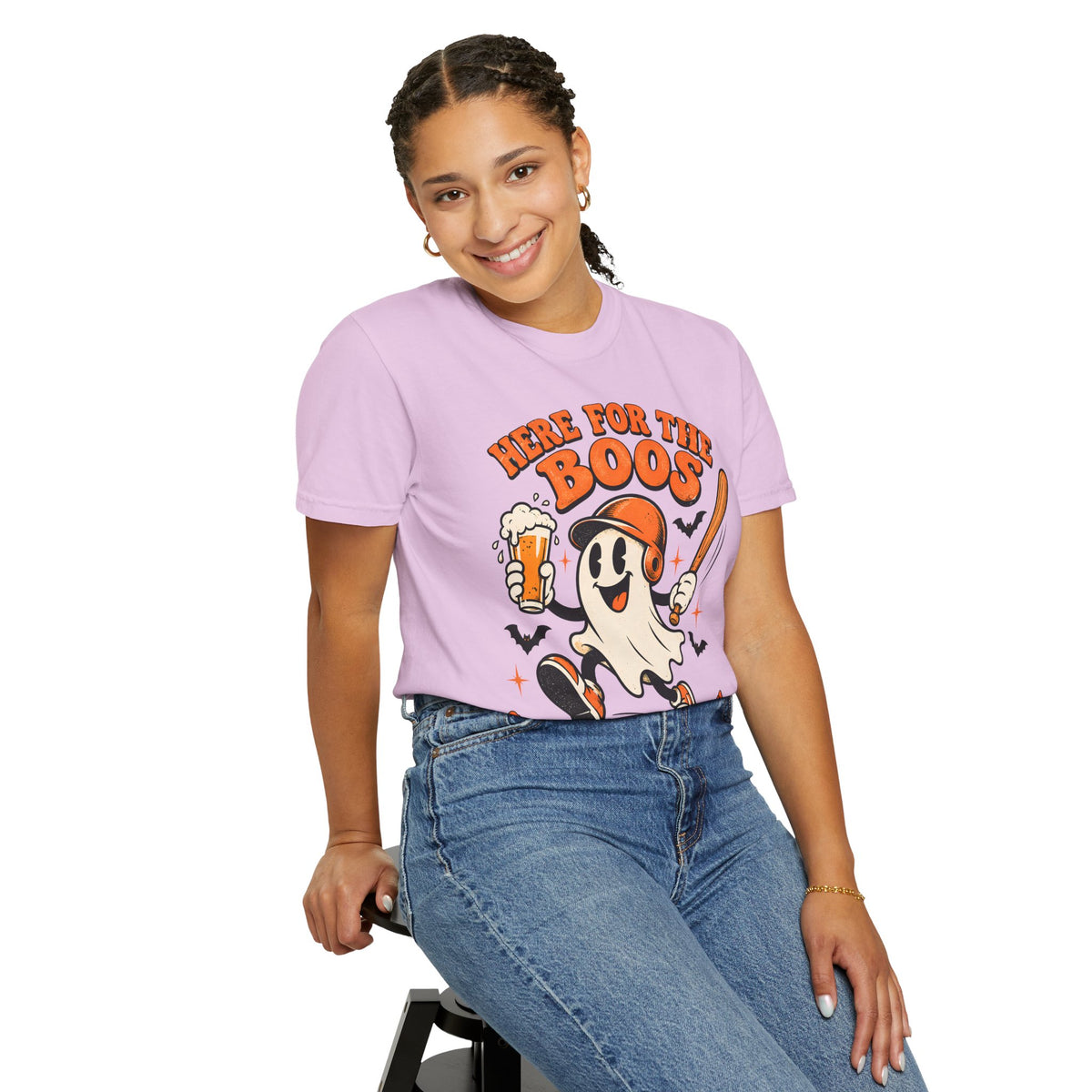 Here for the Boos Baseball Halloween Comfort Colors Tee