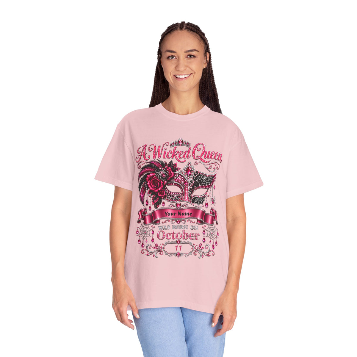 Personalized Wicked Queen October Birthday Comfort Colors Tee