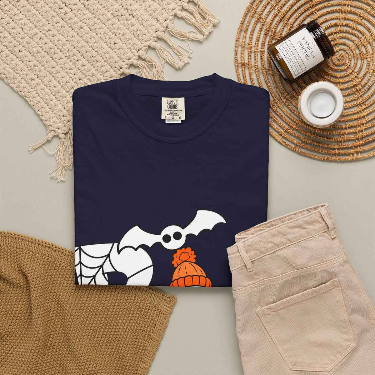 Cute Ghost Pumpkin Cozy Halloween Comfort Colors T-Shirt