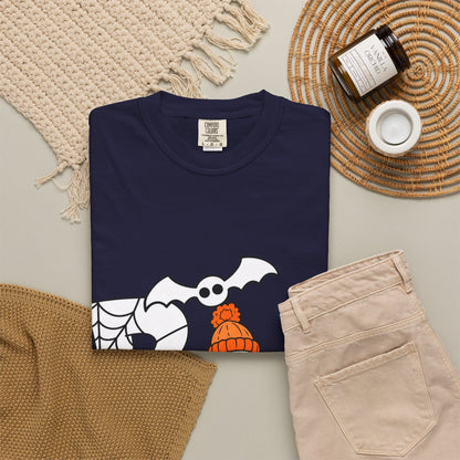 Cute Ghost Pumpkin Cozy Halloween Comfort Colors T-Shirt