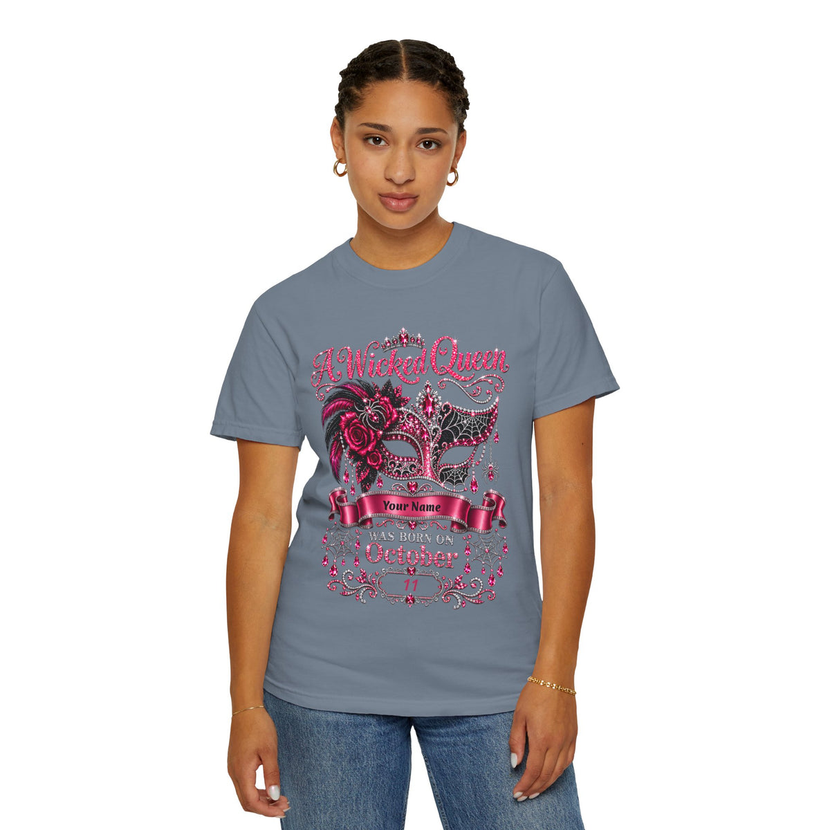 Personalized Wicked Queen October Birthday Comfort Colors Tee