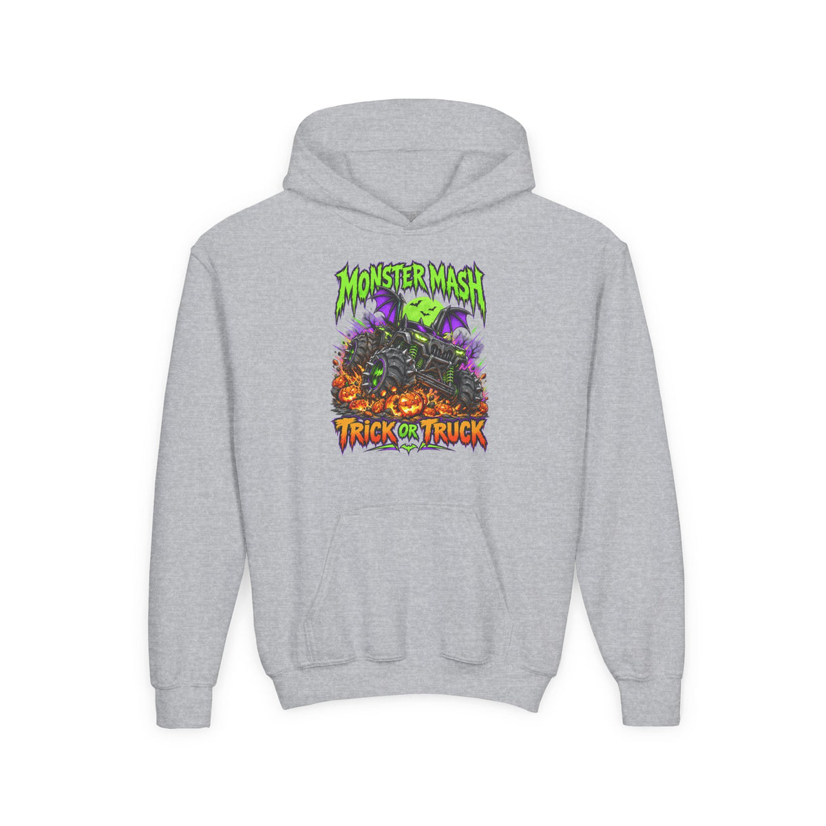 Monster Mash Trick or Truck Youth Halloween Hoodie