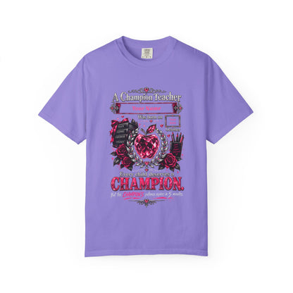 Personalized Champion Teacher October Birthday Comfort Colors Tee