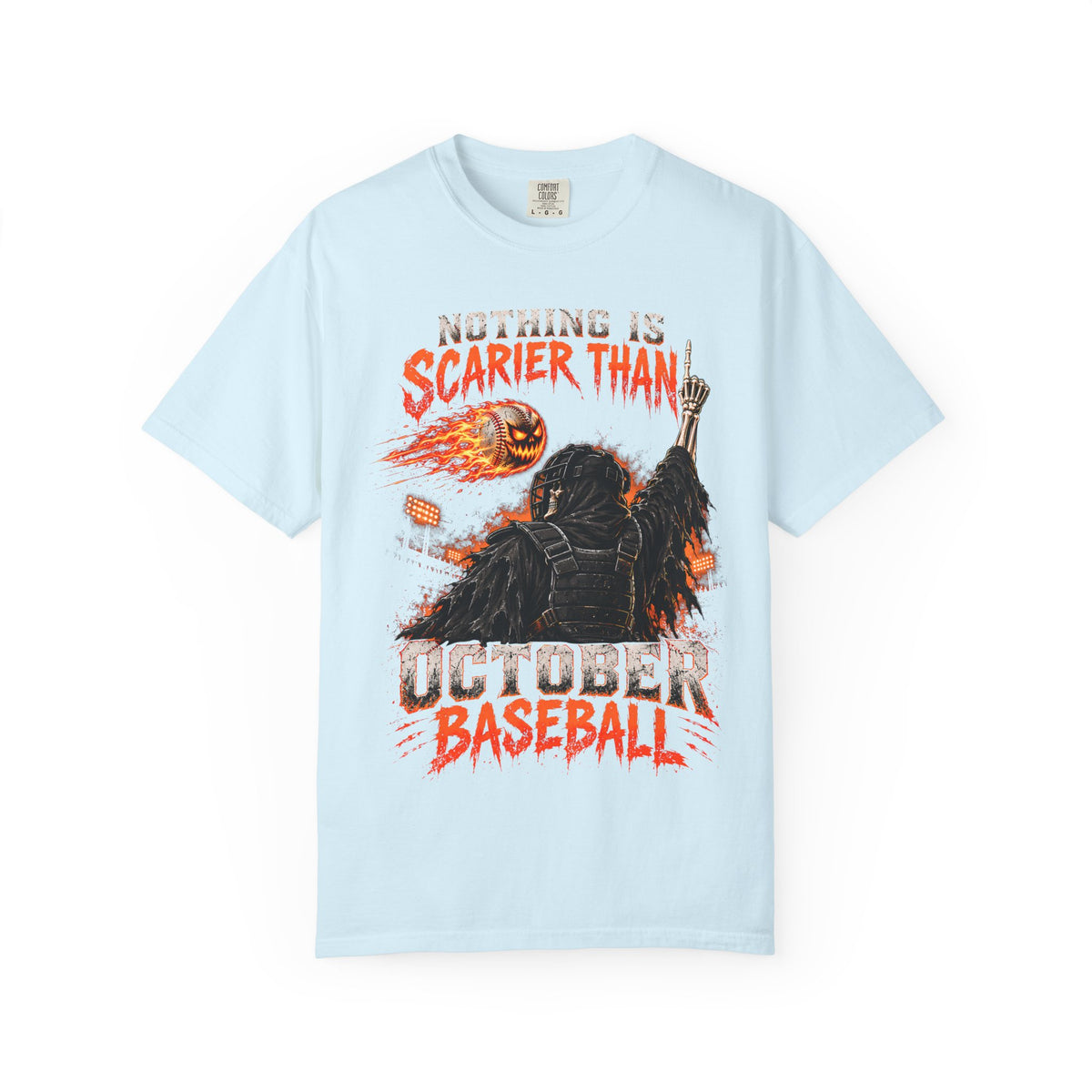 October Baseball Halloween Comfort Colors Graphic T-Shirt