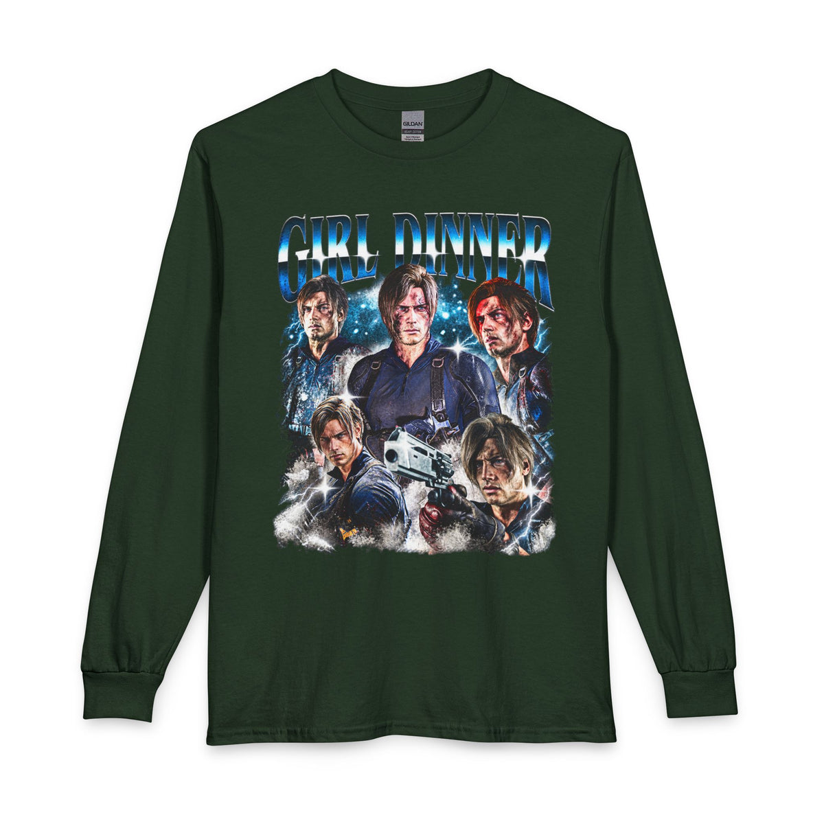 Girl Dinner Survival Horror Gildan Heavy Cotton Long Sleeve Tee
