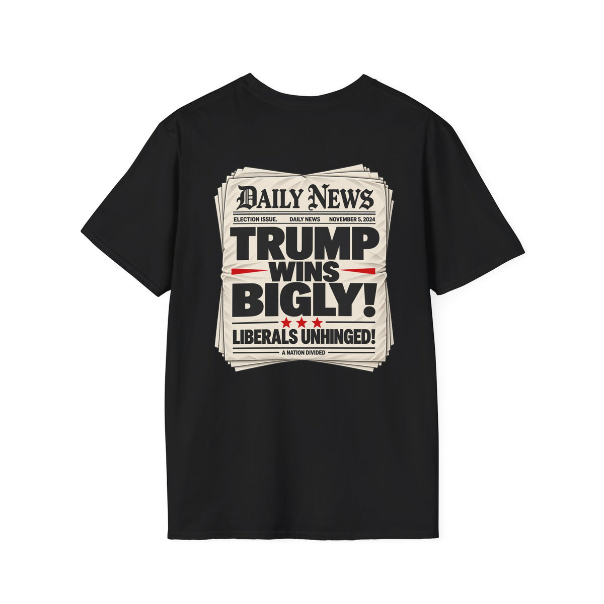 Trump Wins Bigly Shirt – Election Newspaper Political Satire Tee