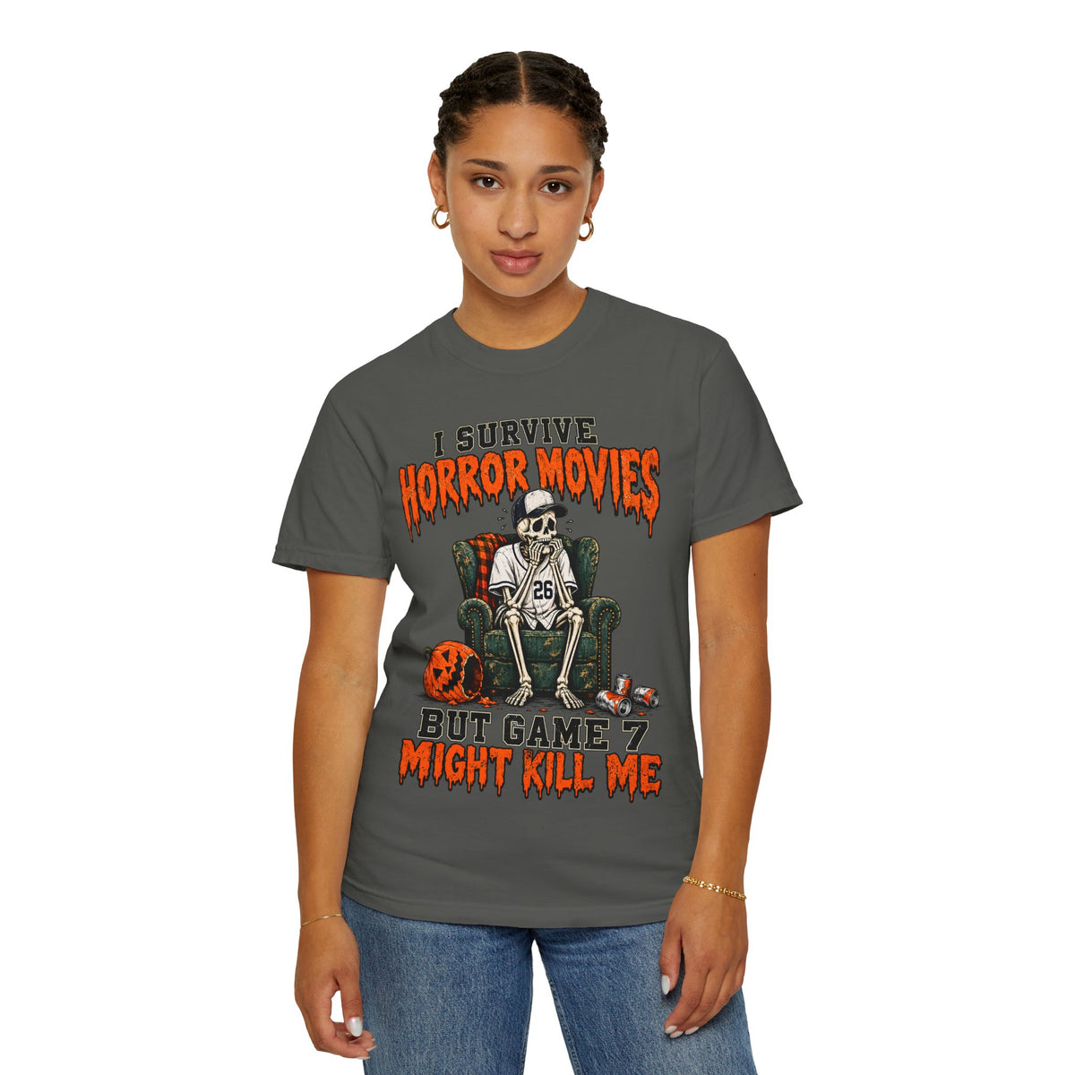 Horror Movies Game 7 Baseball Comfort Colors T-Shirt