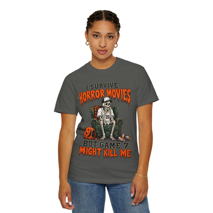 Horror Movies Game 7 Baseball Comfort Colors T-Shirt