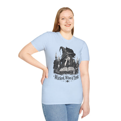 Wicked Wise & Tired Funny Exhausted Witch Mom T-Shirt