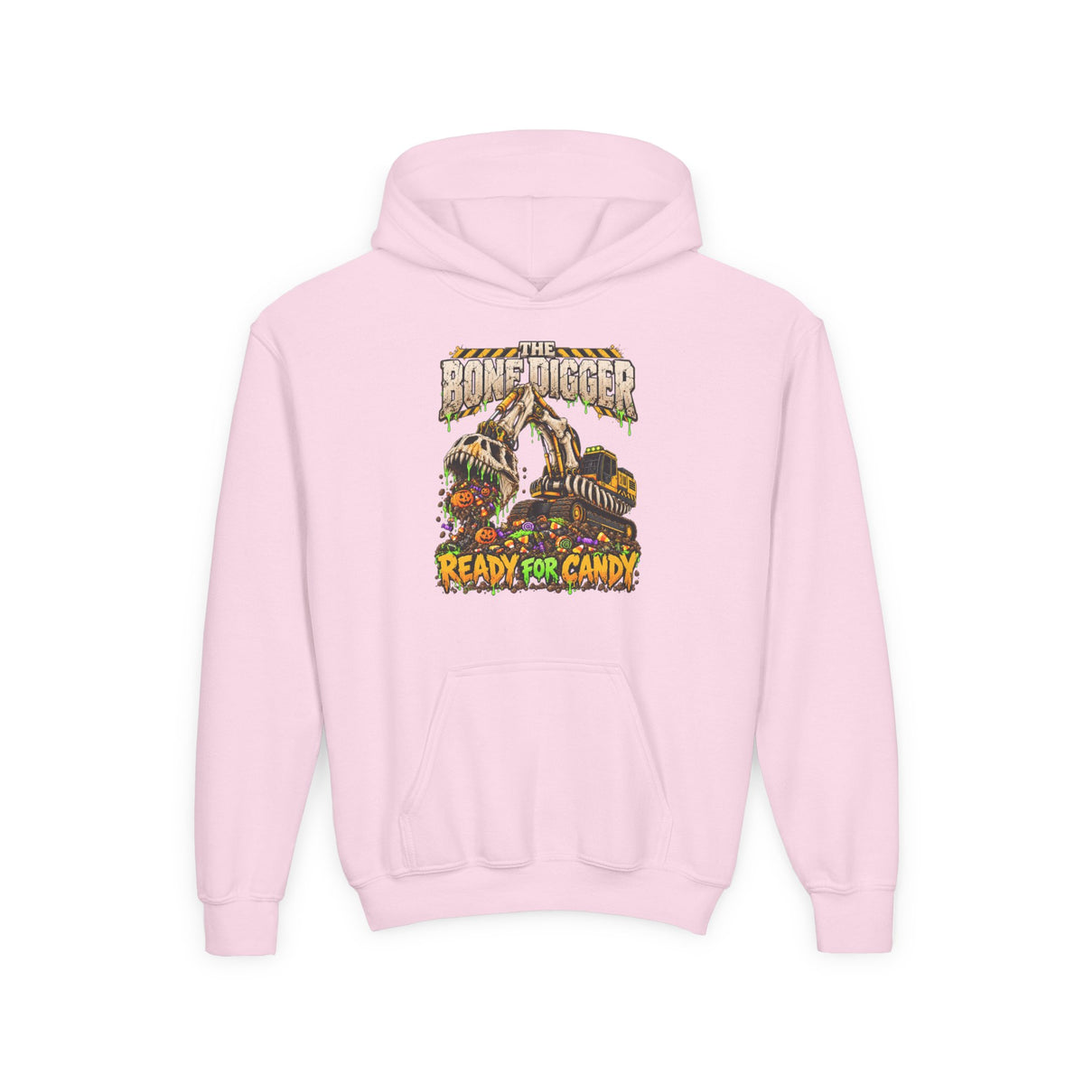 The Bone Digger Ready for Candy Youth Halloween Hoodie