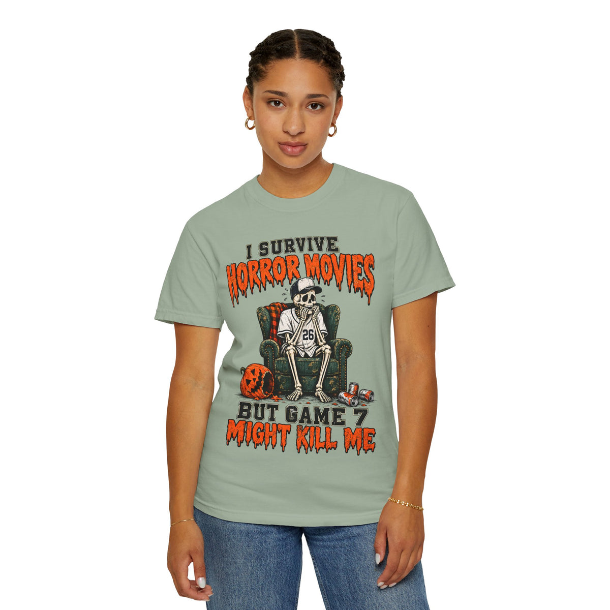 Horror Movies Game 7 Baseball Comfort Colors T-Shirt