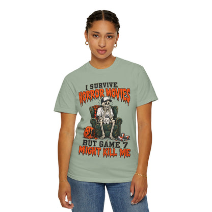 Horror Movies Game 7 Baseball Comfort Colors T-Shirt