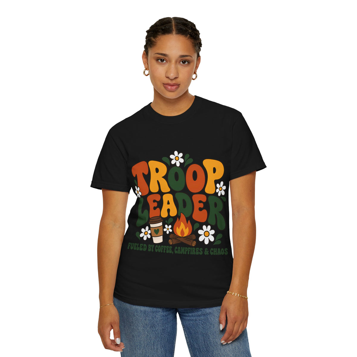 Troop Leader Coffee Campfires Chaos Comfort Colors Tee