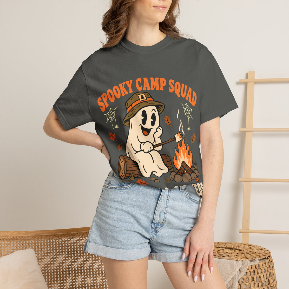 Spooky Camp Squad Campfires & Cobwebs Comfort Colors Tee