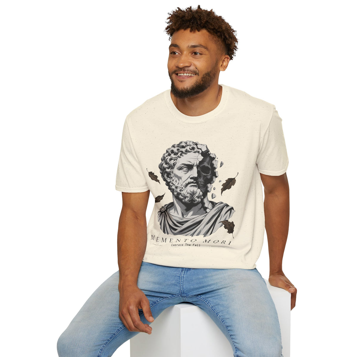 Memento Mori Embrace The Fall Shirt – Stoic Skull Statue Autumn Tee