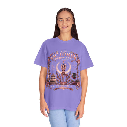 In My October Birthday Era Wellness Club Comfort Colors Tee