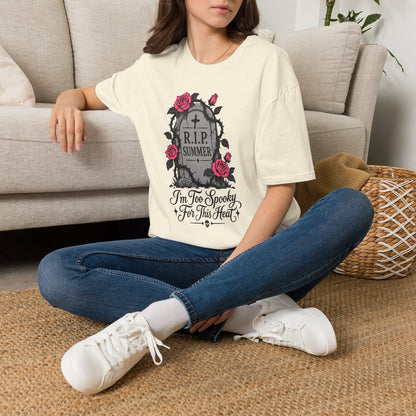 RIP Summer I'm Too Spooky For This Heat Shirt – Gothic Fall Halloween Tee