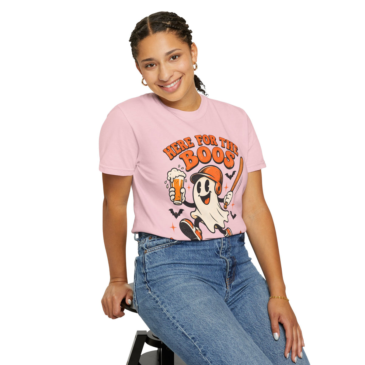 Here for the Boos Baseball Halloween Comfort Colors Tee