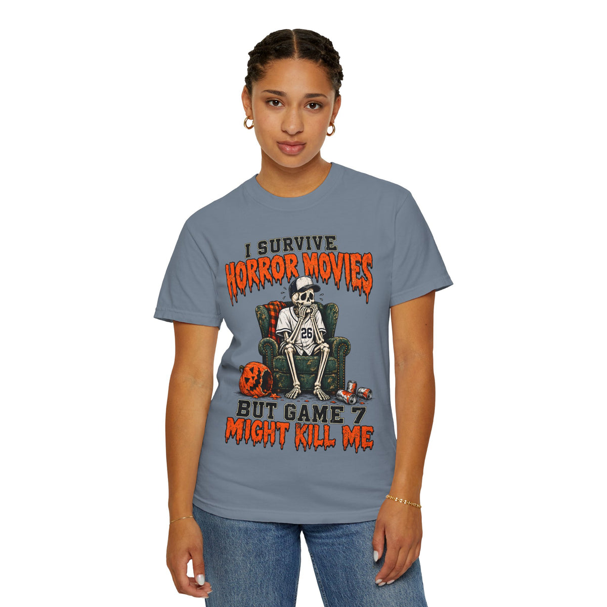 Horror Movies Game 7 Baseball Comfort Colors T-Shirt