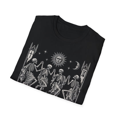 Danse Macabre Medieval Woodcut Skeleton T-Shirt
