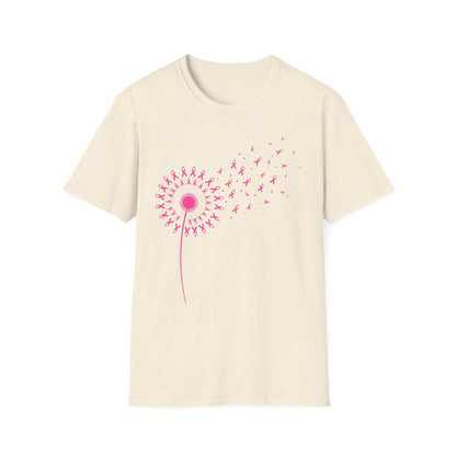 Pink Ribbon Dandelion Breast Cancer Awareness Tee