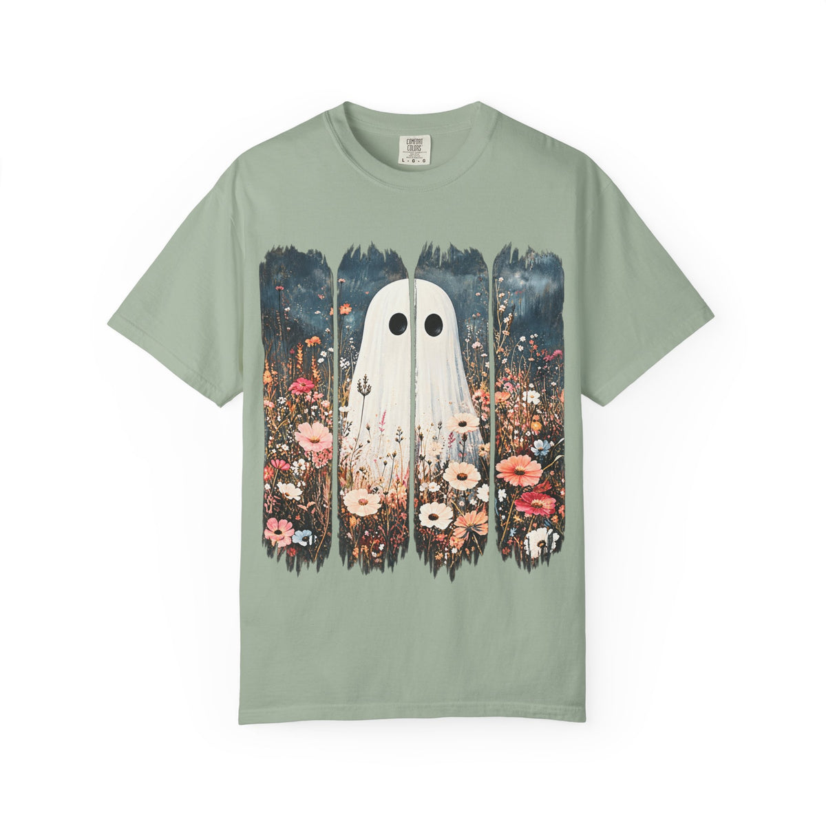 Floral Ghost Wildflower Halloween Comfort Colors T-Shirt