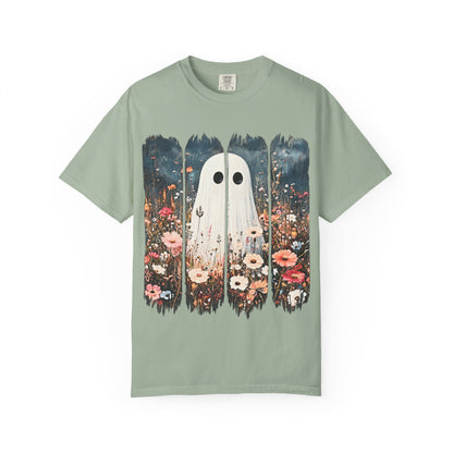 Floral Ghost Wildflower Halloween Comfort Colors T-Shirt