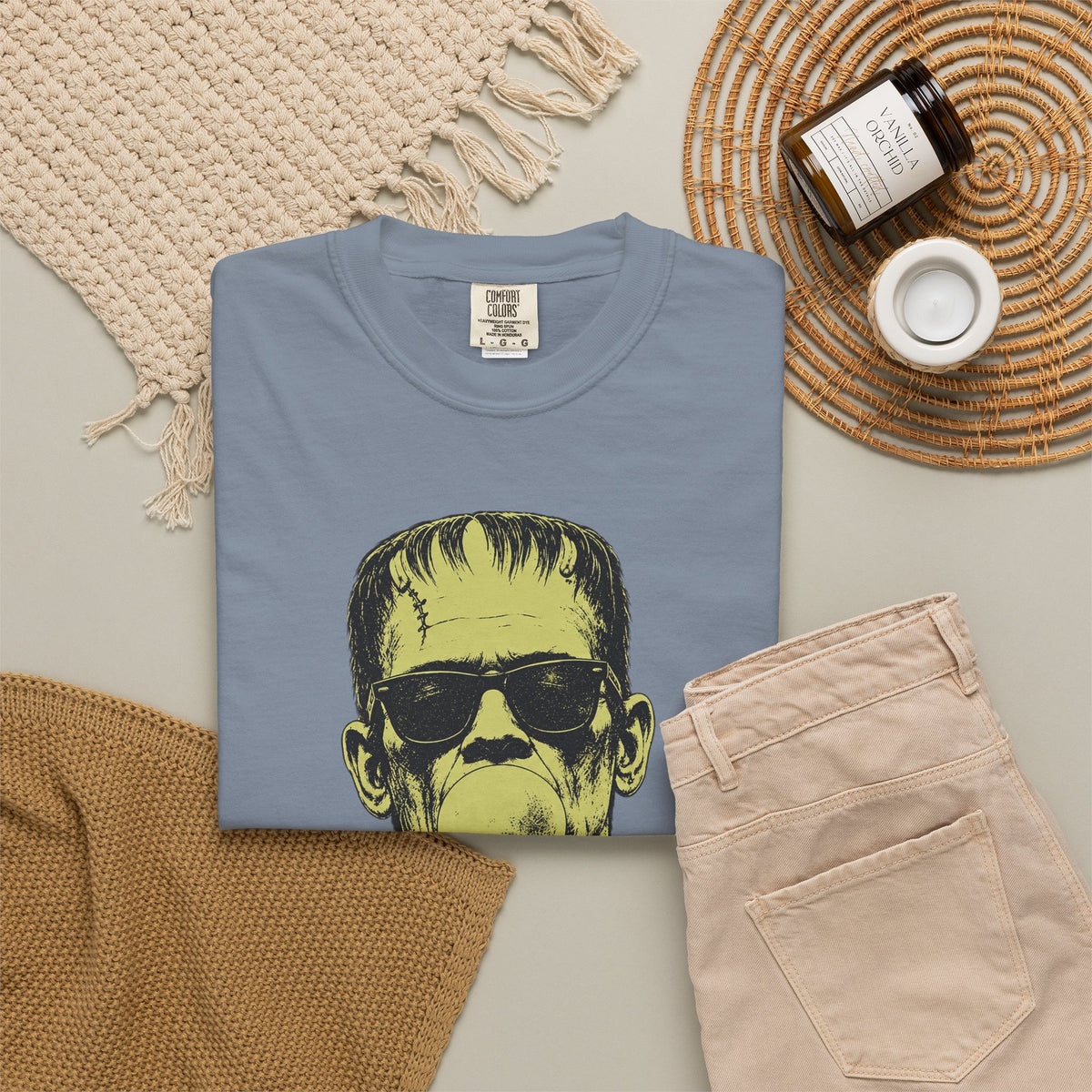 Frankenstein Bubblegum Peace Sign Comfort Colors T-Shirt