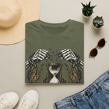 The Final Escape 1926 Shirt – Skeleton Chains Hourglass Art Deco Tee