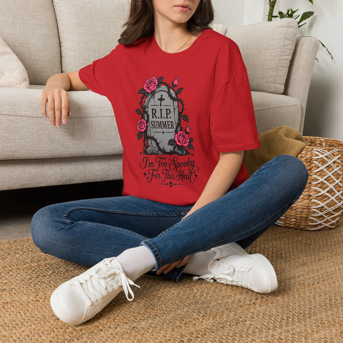 RIP Summer I'm Too Spooky For This Heat Shirt – Gothic Fall Halloween Tee