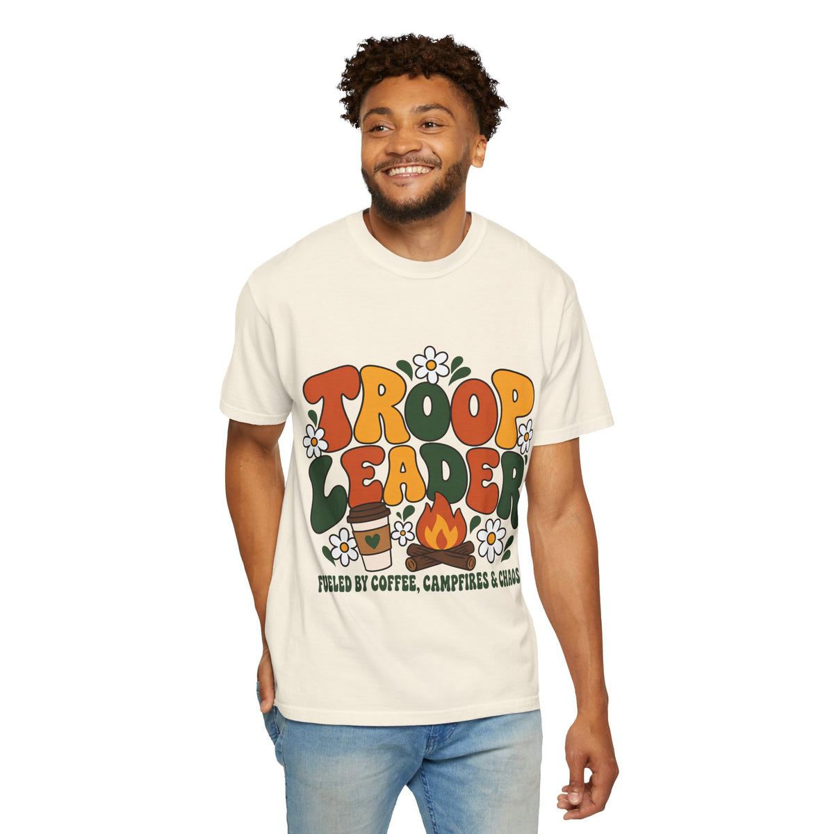 Troop Leader Coffee Campfires Chaos Comfort Colors Tee